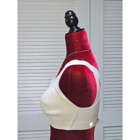 Lululemon Women's Cream Cross-Back Sports Bra With Zip Closure Size 34DD 2592 - Picture 6 of 14